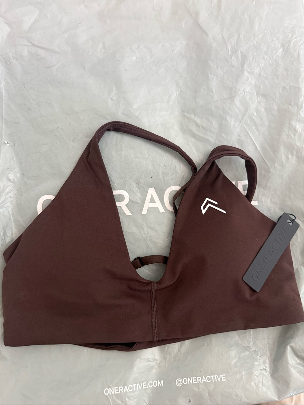 Oner active UNIF Brown V-Neck Sports Bralette m